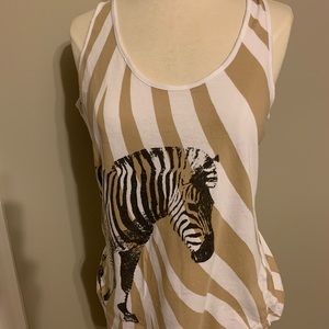 This Zebra Tank can be worn with jeans or shorts.